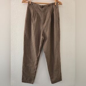 Tracy Evans Brown Plaid Wedgie High Rise Dress Pants